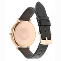 Emporio Armani Kappa Quartz Black Dial Black Leather Strap Watch For Women - AR11064