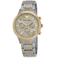 Emporio Armani Renato Chronograph Quartz Silver Dial Two Tone Steel Strap Watch For Men - AR11076