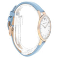 Emporio Armani Aurora Quartz Mother of Pearl White Dial Blue Leather Strap Watch For Women - AR11109