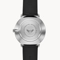 Emporio Armani Modern Slim Quartz Grey Dial Black Leather Strap Watch For Men - AR11162