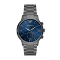 Emporio Armani Giovanni Chronograph Blue Dial Grey Steel Strap Watch For Men - AR11348