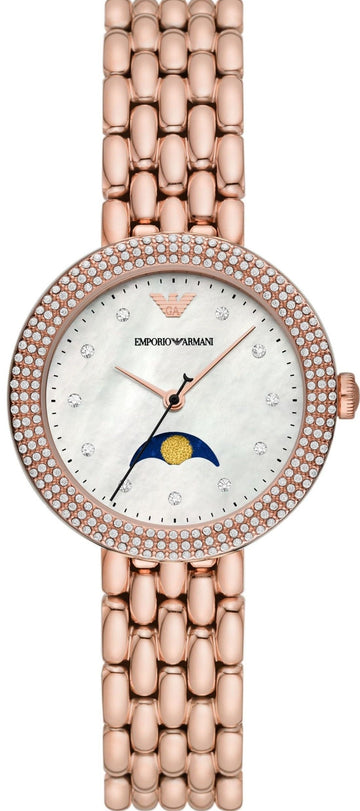 Emporio Armani Rosa Mother of Pearl Dial Rose Gold Steel Strap Watch For Women - AR11462