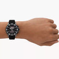 Emporio Armani Diver Chronograph Black Dial Black Silicon Strap Watch For Men - AR11515