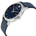 Emporio Armani Dress Quartz Blue Dial Blue Leather Strap Watch For Men - AR2501