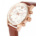 Emporio Armani Sportivo Chronograph White Dial Brown Leather Strap Watch For Men - AR5996