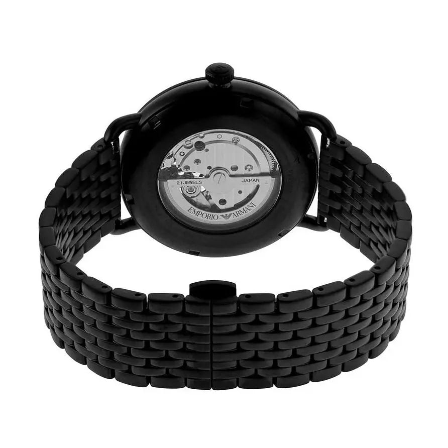 Emporio Armani Automatic Multifunction Black Dial Black Mesh Bracelet Watch For Men - AR60025