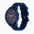 Armani Exchange Outerbanks Chronograph Blue Dial Blue Silicone Strap Watch For Men - AX1327