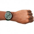 Armani Exchange Banks Chronograph Green Dial Green Leather Strap Watch For Men - AX1725