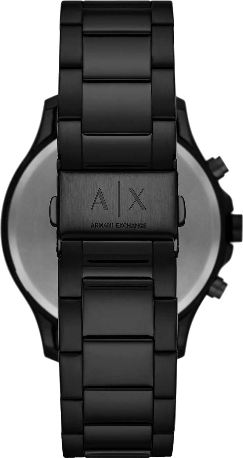 Armani Exchange Chronograph Black Dial Black Steel Strap Watch For Men - AX2429