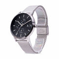 Armani Exchange Cayde Chronograph Black Dial Silver Mesh Strap Watch For Men - AX2714