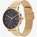 Armani Exchange Cayde Chronograph Black Dial Gold Mesh Strap Watch For Men - AX2715