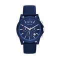 Armani Exchange Outerbanks Chronograph Blue Dial Blue Silicone Strap Watch For Men - AX1327