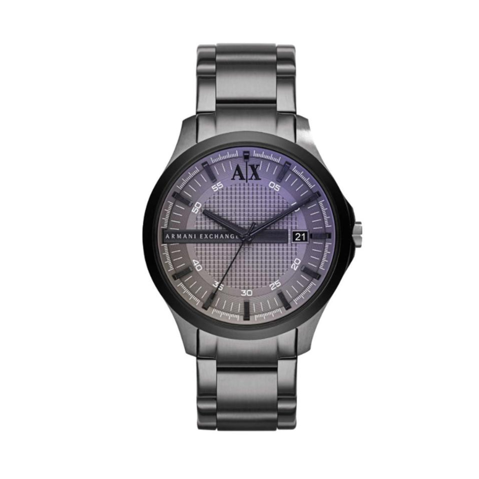 Armani Exchange Hampton Chronograph Grey Dial Grey Steel Strap Watch For Men - AX2194