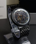 Emporio Armani Automatic Multifunction Black Dial Black Mesh Bracelet Watch For Men - AR60025