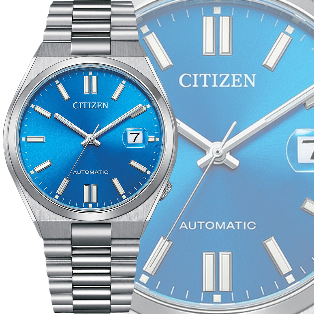 Citizen x Pantone Automatic Blue Dial Silver Steel Strap Watch For Men - NJ0158-89L