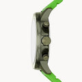 Fossil Bannon Chronograph Grey Dial Green Silicone Strap Watch for Men - BQ2501
