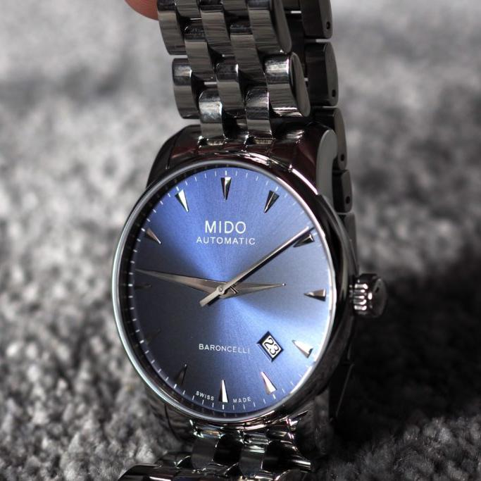 Mido Baroncelli II Automatic Blue Dial Silver Steel Strap Watch For Men - M8600.4.15.1