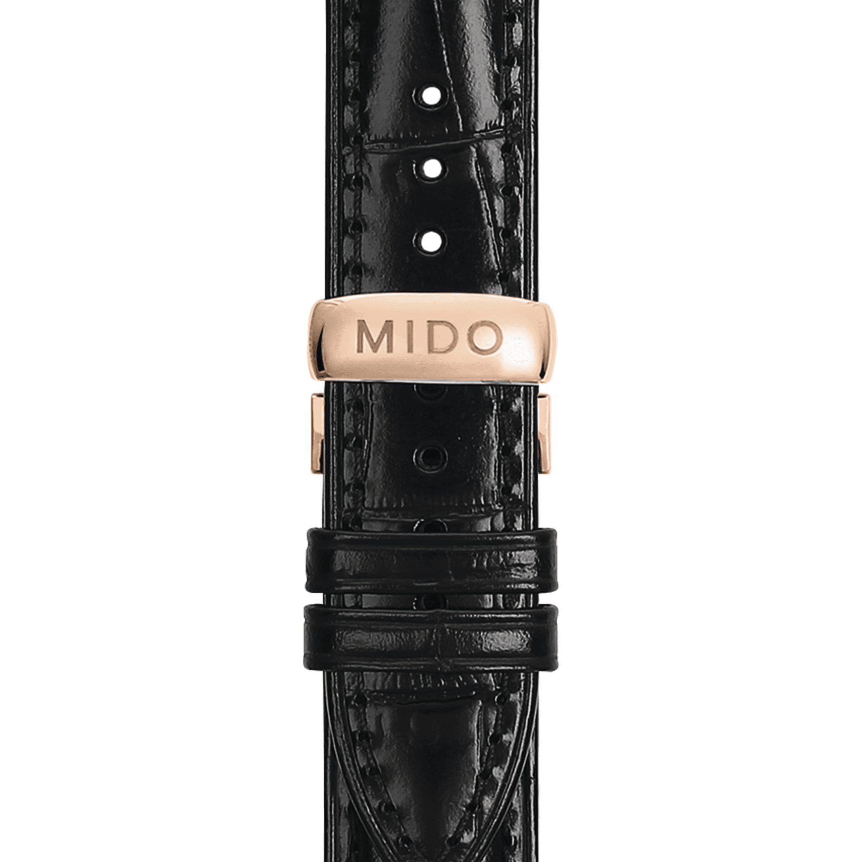 Mido Baroncelli III Automatic Grey Dial Black Leather Strap Watch For Men - M8600.3.13.4