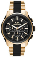 Michael Kors Lennox Chronograph Black Dial Two Tone Steel Strap Watch for Men - MK8990