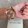 Michael Kors Whitney Chronograph Rose Gold Dial Rose Gold Steel Strap Watch For Women - MK6730