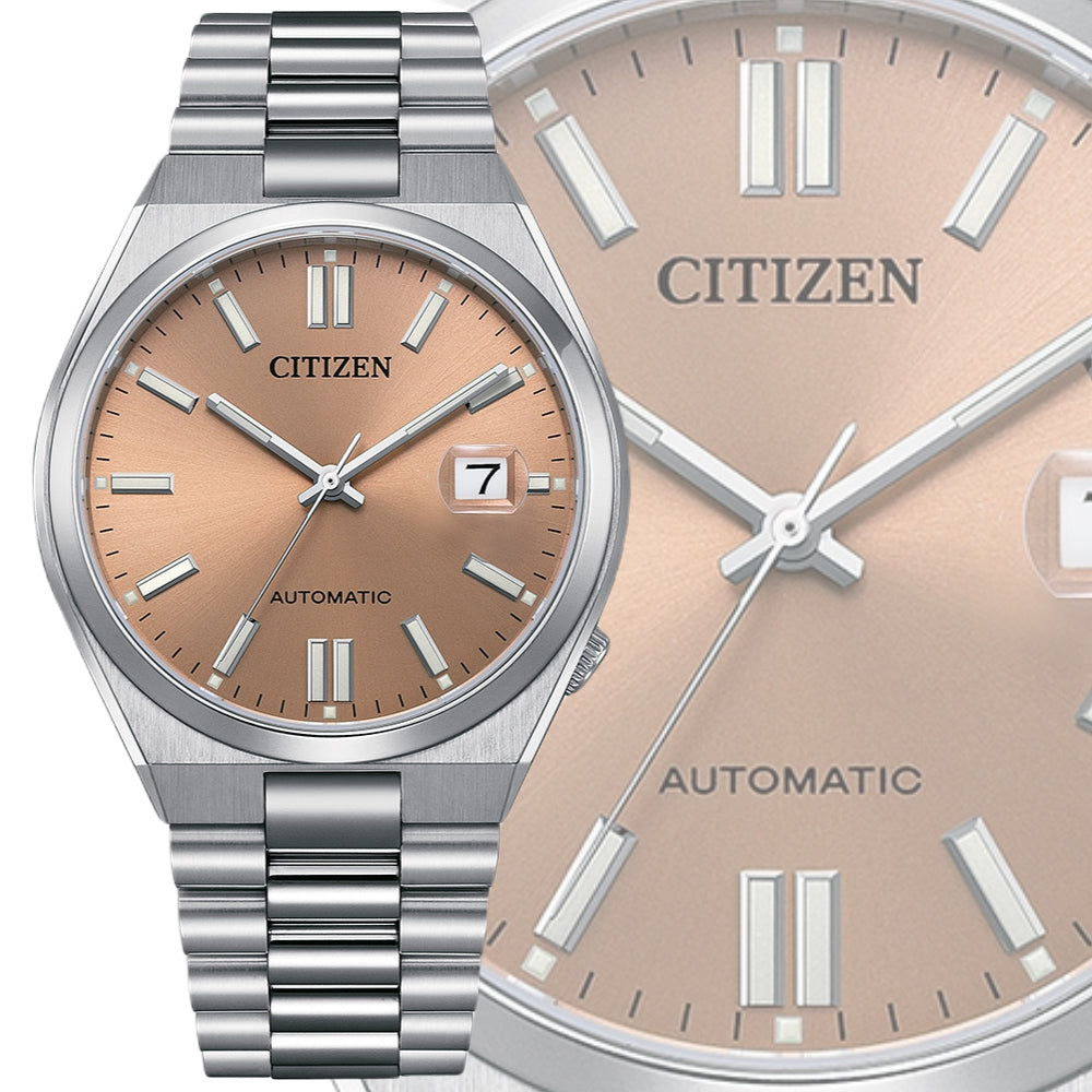 Citizen x Pantone Automatic Warm Sand Dial Silver Steel Strap Watch For Men - NJ0158-89Y