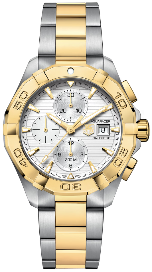 Tag Heuer Aquaracer Automatic White Dial Two Tone Steel Strap Watch for Men - CAY2121.BB0923