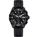 Tag Heuer Aquaracer Chronograph PVD Black Dial Black Nylon Strap Watch for Men - CAY218A.FC6361