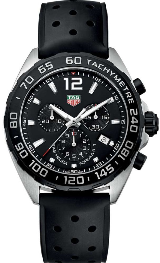 Tag Heuer Formula 1 Black Dial Black Rubber Strap Watch for Men - CAZ1010.FT8024