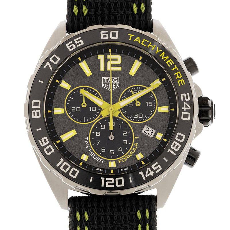 Tag Heuer Formula 1 Quartz Chronograph Grey Dial Black Nylon Strap Watch for Men - CAZ101AG.FC8304