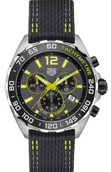 Tag Heuer Formula 1 Quartz Chronograph Grey Dial Black Nylon Strap Watch for Men - CAZ101AG.FC8304