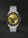 Tag Heuer Formula 1 Quartz Chronograph Yellow Dial Silver Steel Strap Watch for Men - CAZ101AM.BA0842