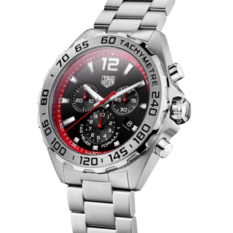 Tag Heuer Formula 1 Chronograph Black Dial Silver Steel Strap Watch for Men - CAZ101Y.BA0842