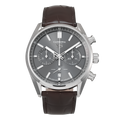 Tag Heuer Carrera Chronograph Grey Dial Brown Leather Strap Watch for Men - CBN2012.FC6483