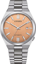 Citizen Tsuyosa Salmon Orange Dial Silver Steel Strap Watch For Men - NJ0159-86Z