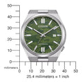 Citizen Tsuyosa Camouflage Green Dial Silver Steel Strap Watch For Men - NJ0159-86X