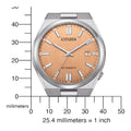 Citizen Tsuyosa Salmon Orange Dial Silver Steel Strap Watch For Men - NJ0159-86Z