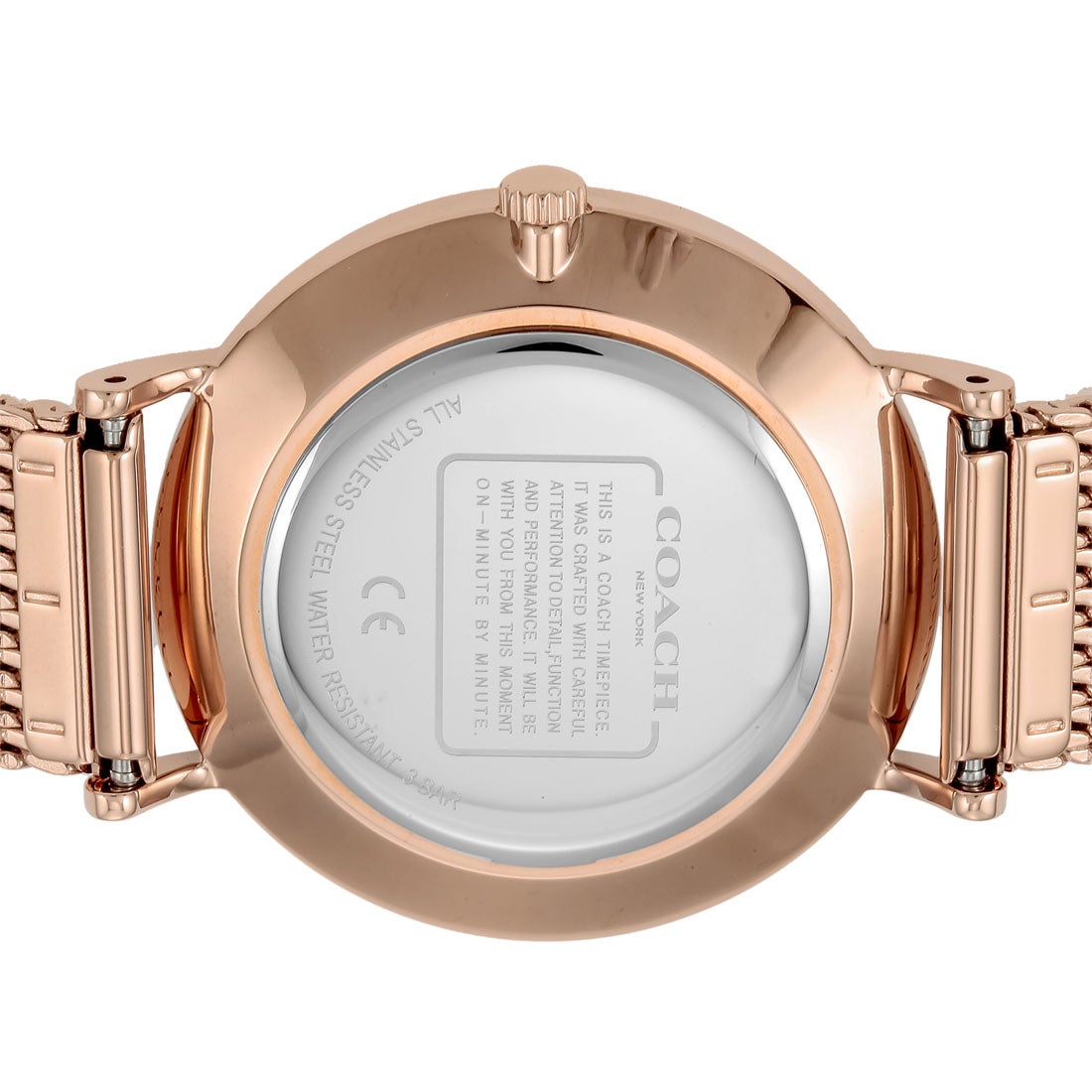 Coach Perry Silver Dial Rose Gold Mesh Bracelet Watch for Women - 14503386