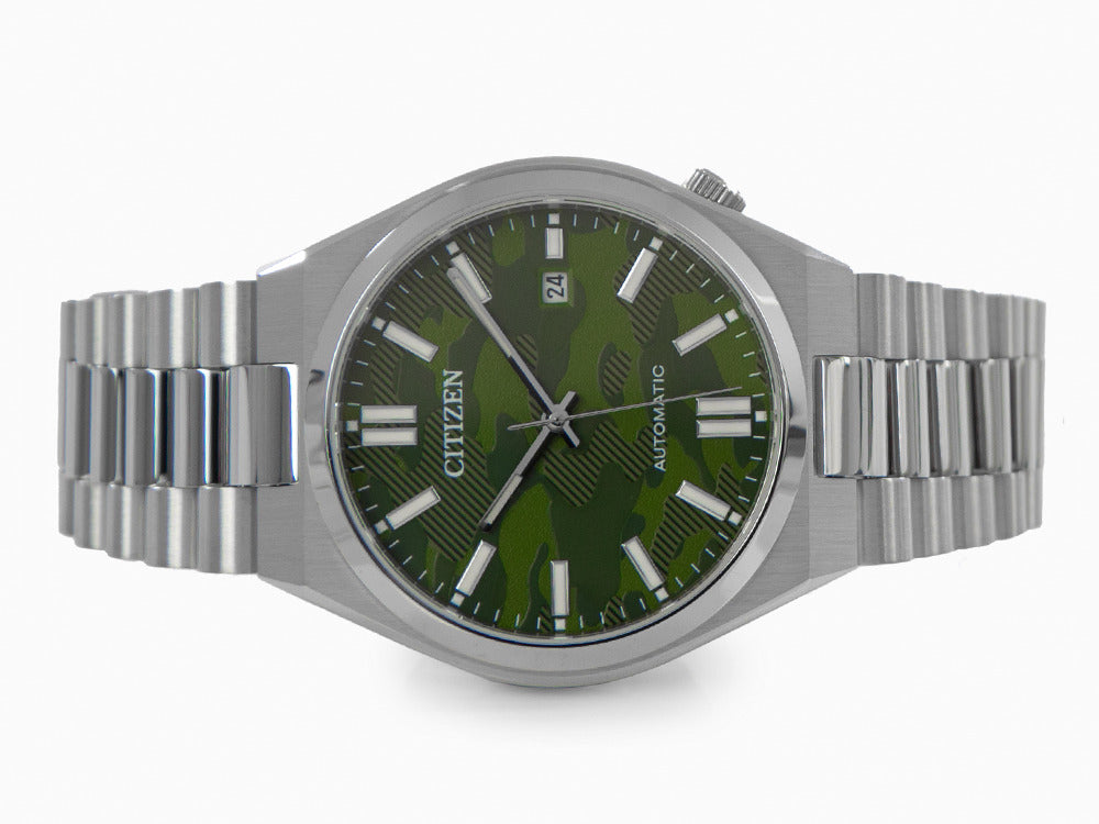 Citizen Tsuyosa Camouflage Green Dial Silver Steel Strap Watch For Men - NJ0159-86X