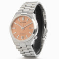 Citizen Tsuyosa Salmon Orange Dial Silver Steel Strap Watch For Men - NJ0159-86Z