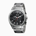 Armani Exchange Miami Chronograph Black Dial Silver Steel Strap Watch For Men - AX1057