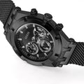 Guess Continental Chronograph Black Dial Black Mesh Strap Watch For Men - GW0582G3