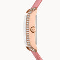 Michael Kors Emery Quartz Diamonds Red Dial Pink Leather Strap Watch For Women - MK2966