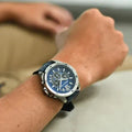 Michael Kors Brecken Chronograph Blue Dial Blue Silicone Strap Watch For Men - MK8923