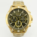 Hugo Boss Troper Chronograph Green Dial Gold Steel Strap Watch For Men - 1514059