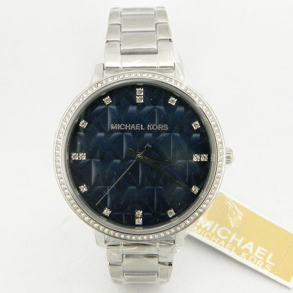 Michael Kors Pyper Blue Dial Silver Steel Strap Watch For Women - MK4671