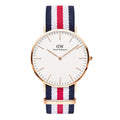 Daniel Wellington Classic Canterbury White Dial Two Tone Nylon Strap Watch For Men - DW00100002