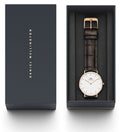 Daniel Wellington Classic York White Dial Brown Leather Strap Watch For Women - DW00100038