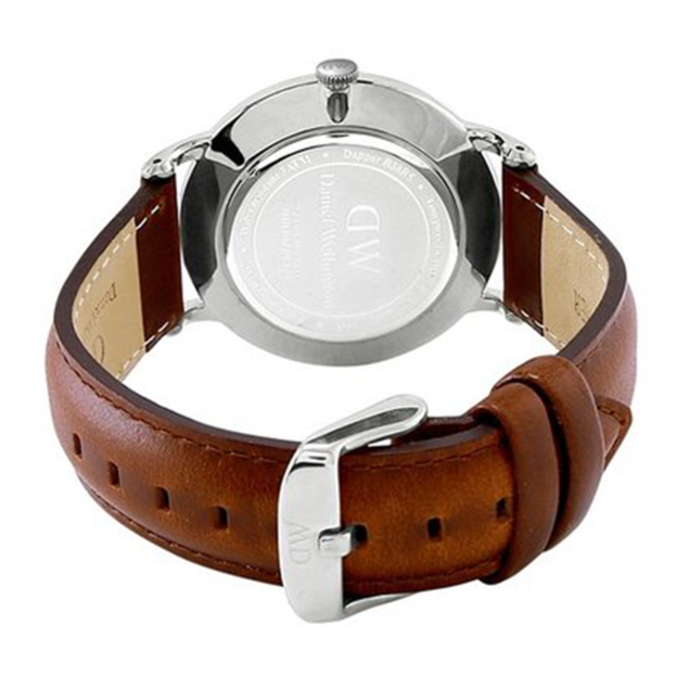 Daniel Wellington Dapper St Mawes White Dial Brown Leather Strap Watch For Men - DW00100087