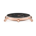 Daniel Wellington Classic York Black Dial Brown Leather Strap Watch For Women - DW00100140