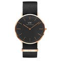 Daniel Wellington Classic Cornwall Black Dial Black Nylon Strap Watch For Women - DW00100148